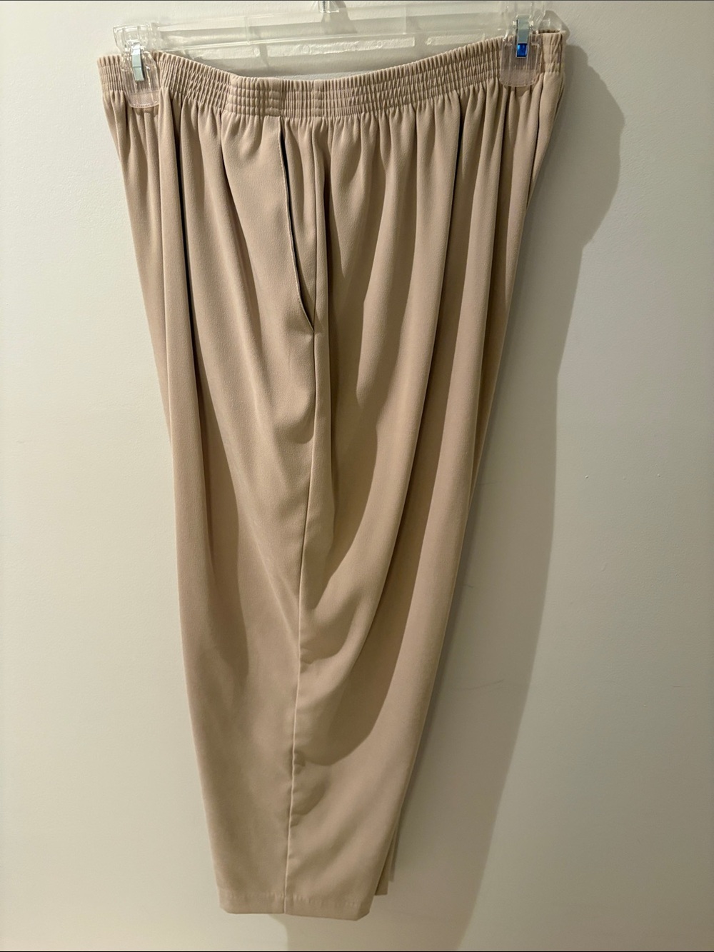 Alfred Dunner Beige Elastic Waist Women's Trousers